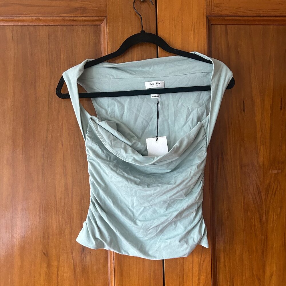 Aritzia Sage Green Draped Tank Top